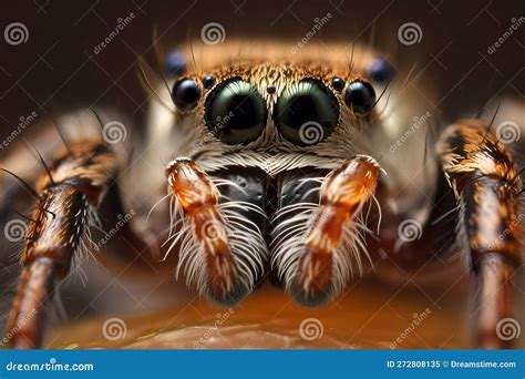 Extreme Macro Close-up of Spider Eyes and Mandibles - Generative AI Stock Illustration ...