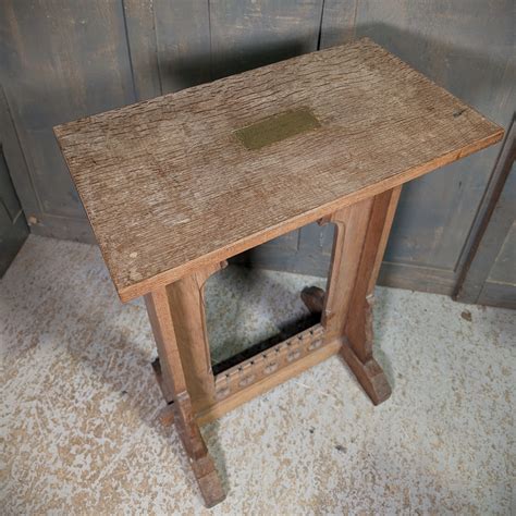 Antique Limed Oak Gothic Church Credence Table