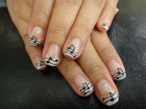 Musical Notes.. | French tip acrylic nails, Mens nails, Nail decorations