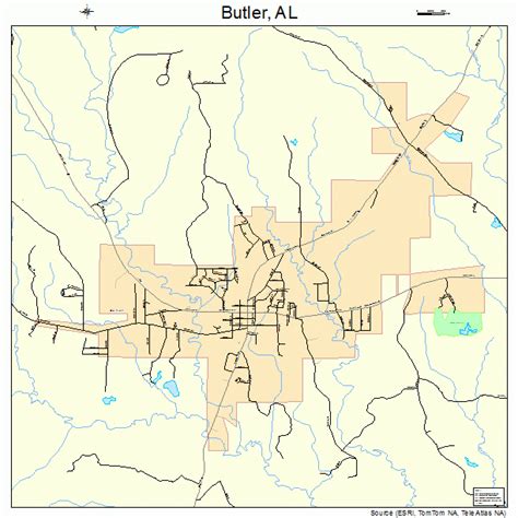 Butler Alabama Street Map 0111032