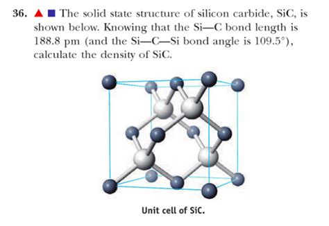 Solved 36. A The solid state structure of silicon carbide, | Chegg.com