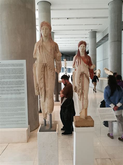 The original and a painted copy from the Acropolis museum in Athens : r/ColorizedStatues
