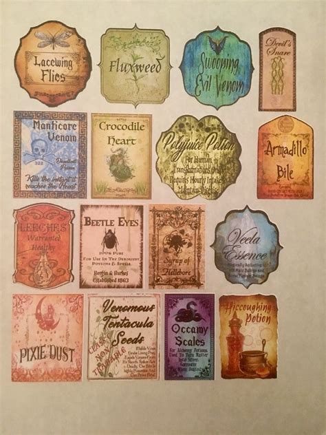 Free Printable Harry Potter Potion Labels Printable