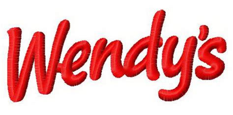 Wendy's logo 3 machine embroidery design