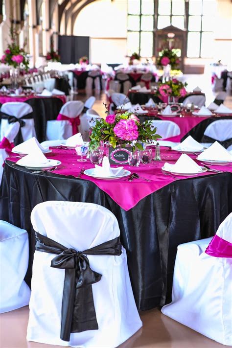 Hot pink weddings, Pink wedding decorations, Pink black weddings