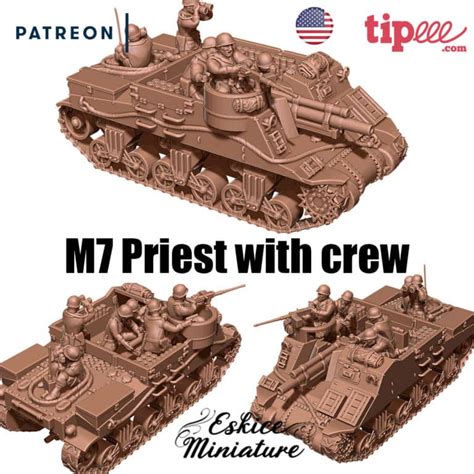 M7 priest with crew - 28mm - Wargaming3D