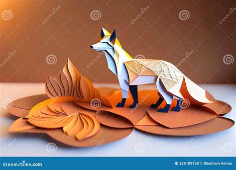 Origami rabbit on paper stock illustration. Illustration of autumn ...