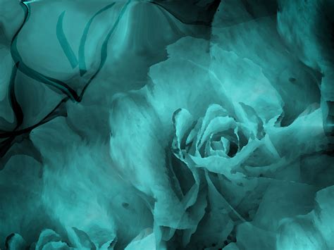 Download Teal Artistic Flower Wallpaper