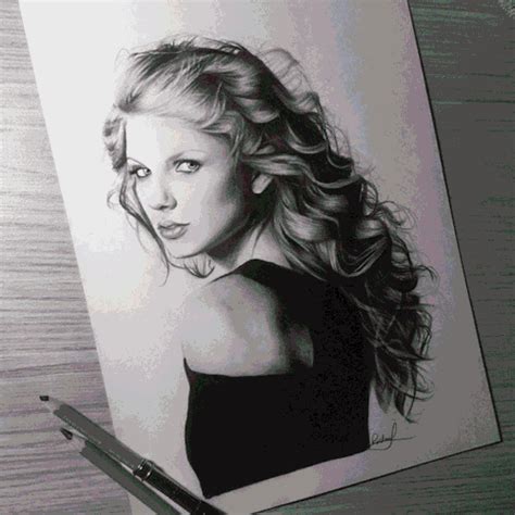 a pencil drawing of a woman with long hair