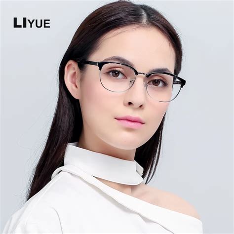 LIYUE Korean glasses women optical frame vintage 2017 Prescription eyewear frames men Oval round ...