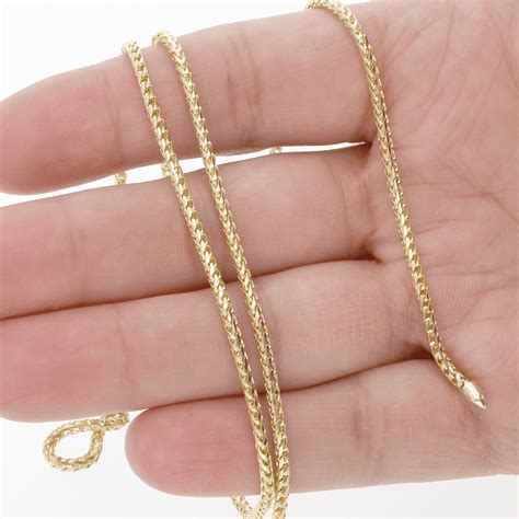 Solid 14K Yellow Gold 2mm Franco Chain Necklace 22″ 24″ 26″ 28″ HEAVY ...