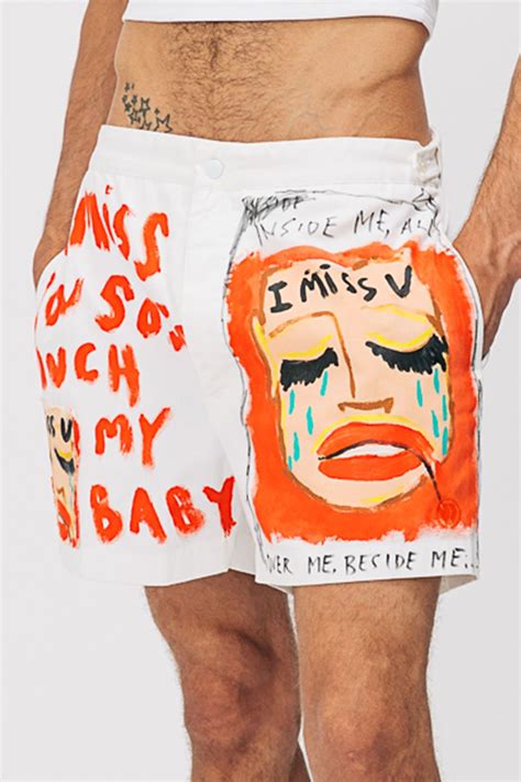 hand drawn shorts on boy Brad Pitt Shirtless, Hand Painted Leather Jacket, Artist Branding ...