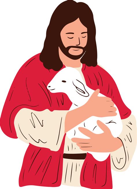 Jesus the Good Shepherd Illustration 24543066 Vector Art at Vecteezy