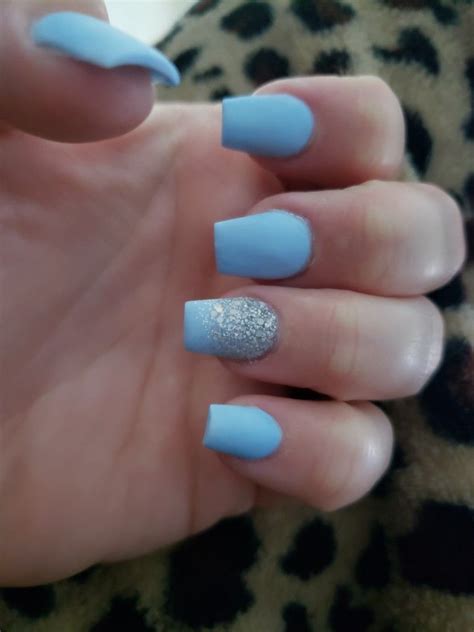 Baby blue acrylic nails | Blue acrylic nails, Baby blue nails, Blue ...