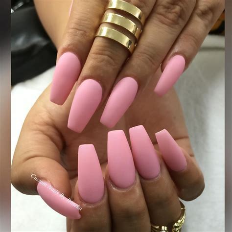 matte pink nails Matte Gel Nails, Squoval Nails, Gorgeous Nails, Love Nails, Nail Ballerina ...