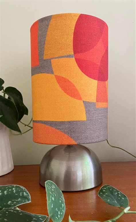 Red/Grey Mid century Touch Lamp | Lulu's Lamps