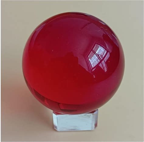 Buy Red Crystal Ball,Solid Crystal Ball,K9 Crystal Glass Ball with Free Crystal Stand (60MM, Red ...