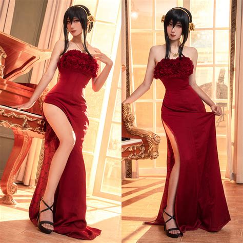 SPY X FAMILY Yor Forger Red Dress Cosplay Costume – Winkcosplay