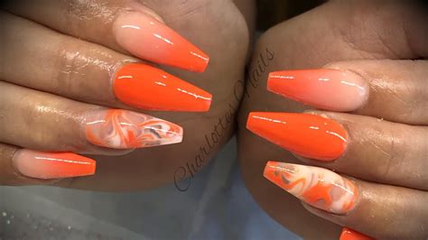 33+ Trending Orange Acrylic Nail Ombre Designs to Fall in Love With – Late Daily