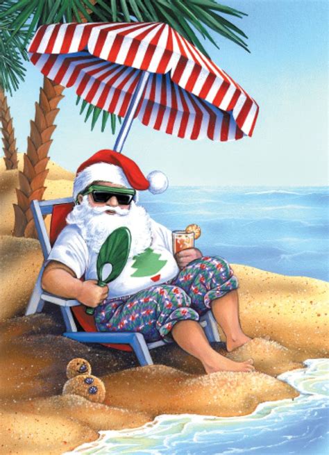 Image result for santa on the beach | Tropical christmas, Beach christmas card, Florida christmas