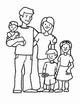 Coloring Page Of A Family  Home sketch template