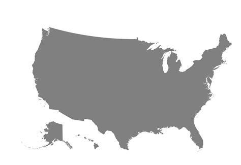 Blank map of USA: outline map and vector map of USA
