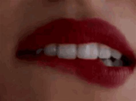 Lip Bite Tease Sexy Red Lipstick GIF | GIFDB.com