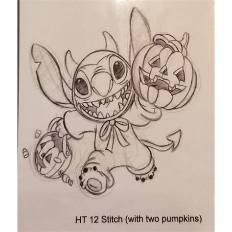 Disney Customized Artist Sketch - 1 Character - Stitch - Stitch with ...