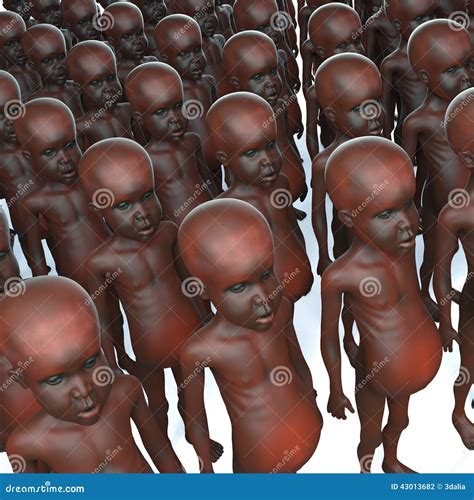 3d Starving African Children Stock Illustration - Image: 43013682