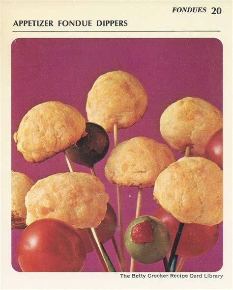 Appetizer Fondue Dippers | Vintage Recipe Cards