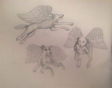 Dogs in Heaven, a pencil drawing. | Dog heaven, Dreamcatcher tattoo ...