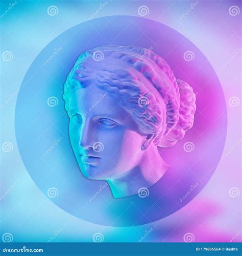 Statue of Venus De Milo. Creative Concept Colorful Neon Image with Ancient Greek Sculpture Venus ...