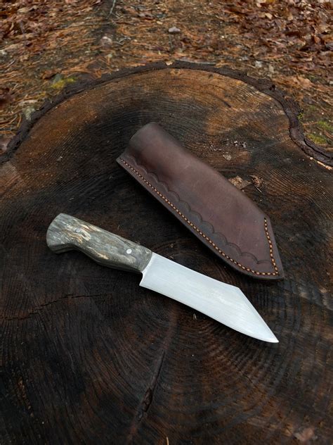 Hand Forged Bushcraft Knife Full Tang With Leather Sheath for Hunters and Outdoors People - Etsy