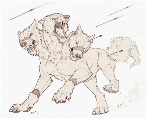 Cerberus, Digital Sketch - Art Fantasy Creatures Art, Mythical Creatures Art, Mythological ...