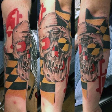 50 Fantastic Maryland Flag Tattoo Ideas for Men