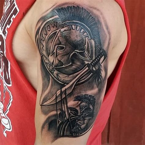 Spartan Helmet Tattoo Shoulder