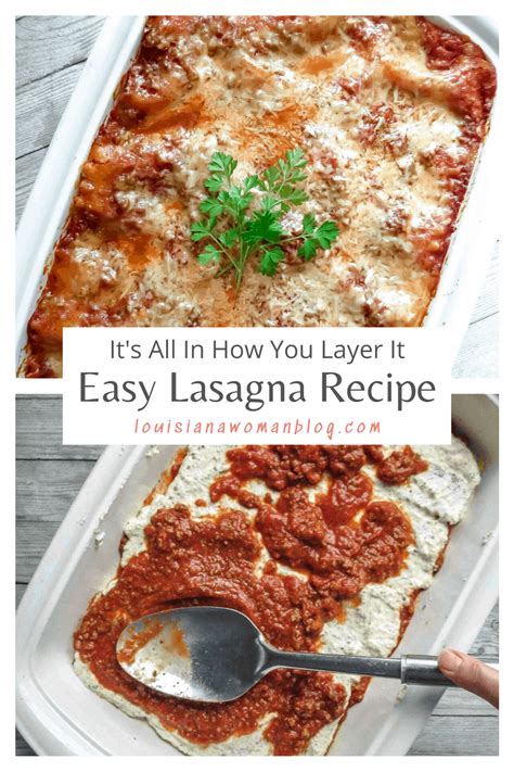 Easy Lasagna Recipe, Step-By-Step - Louisiana Woman Blog | Recipe | Easy lasagna recipe, Easy ...