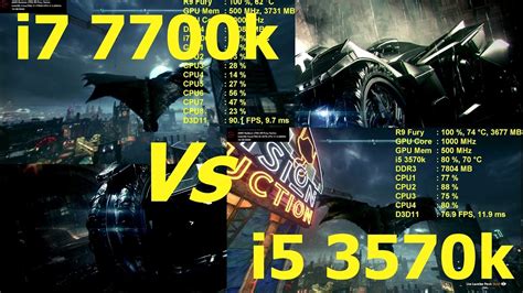 i5 3570k vs i7 7700k | Batman Arkham Knight 1080p Open-World Flying ...