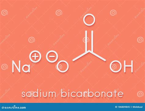 Sodium Bicarbonate Baking Soda, Chemical Structure. Skeletal Formula ...