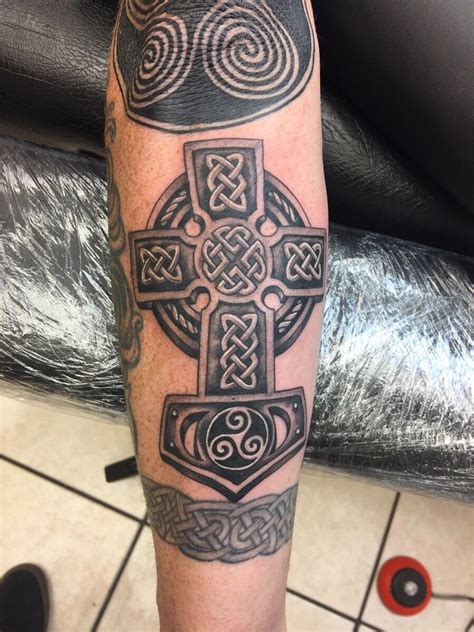 Celtic Cross/Thor's Hammer by Dane Donker. Disciple Tattoo Chandler, AZ - Imgur | Tattoos to Get ...