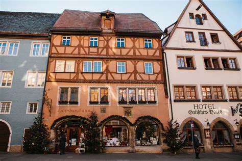 Rothenburg Ob Der Tauber, Germany, December 30, 2016: a Street with Shops and Hotels during the ...