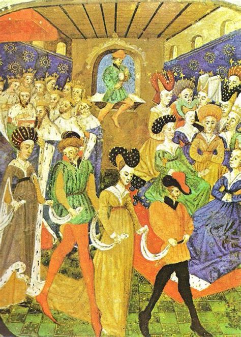 A 15th century painting showing scenes from the Burgundian court | Medieval art, Medieval ...