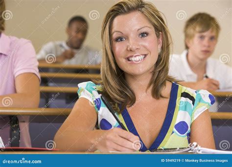 Female College Student in a University Lecture Stock Image - Image of campus, group: 5949219