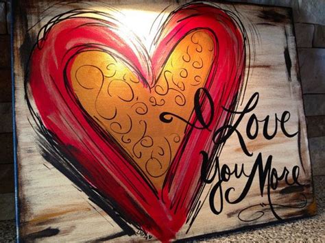 Red i Love You More Hand-painted Canvas Art - Etsy | Hand painted canvas, Canvas painting ...