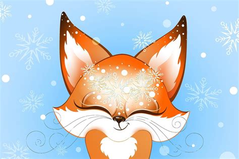 Fox close up winter 12355720 Vector Art at Vecteezy