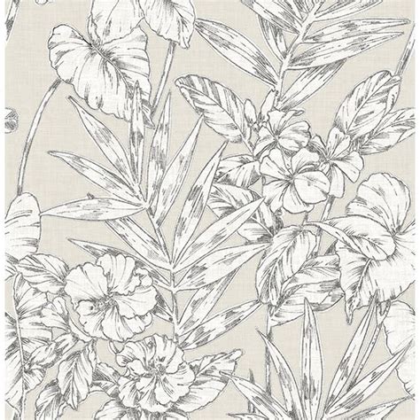 2744-24104 - Fiji Beige Floral Wallpaper - by A - Street Prints