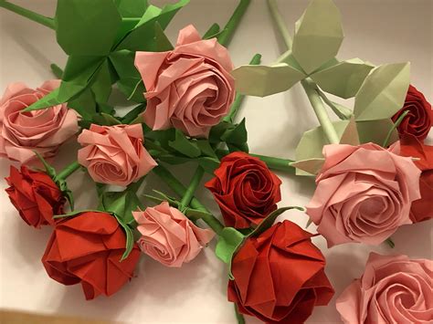 Origami Rose With Stem Valentines Day Gift Gifts for Her - Etsy