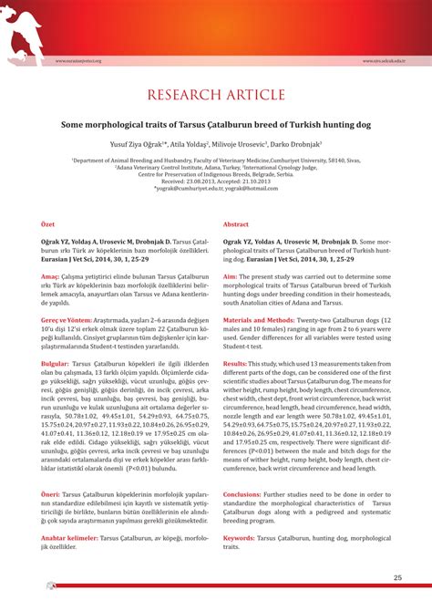 (PDF) Some morphological traits of Tarsus Çatalburun breed of Turkish ...