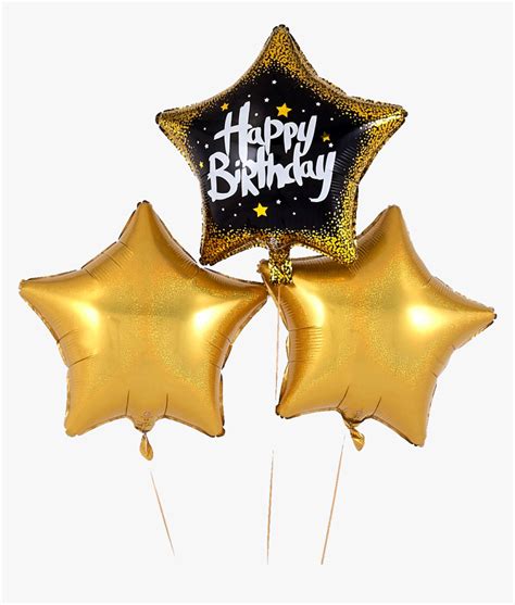 Happy Birthday Balloon Gold, HD Png Download - kindpng