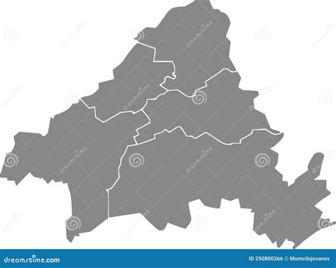 Gray Districts Map of SOLINGEN, GERMANY Stock Vector - Illustration of ...